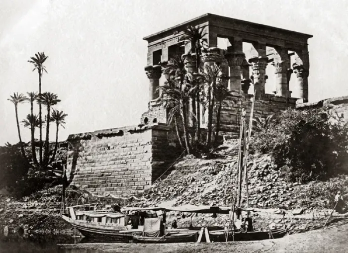 Framed Print : Pharoahs Bed on the island of philae, Egypt, circa 1880s