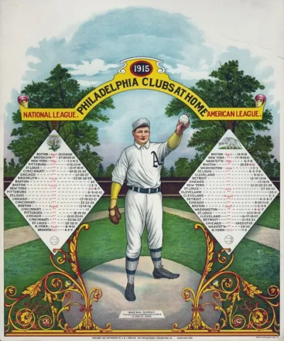 Framed Print : Philadelphia clubs at home Base-ball schedule - the National Framed Print : Philadelphia clubs at home Base-ball schedule - the National