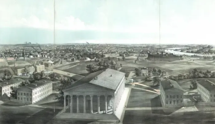 Framed Print : Philadelphia, from Girard College-1850 Framed Print : Philadelphia, from Girard College-1850