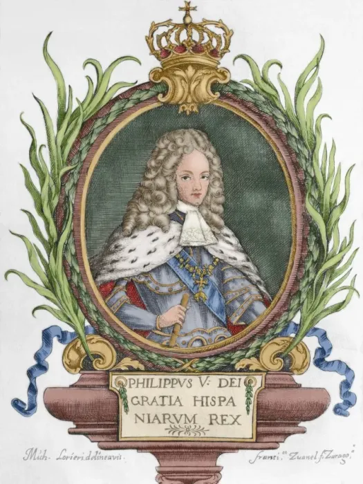Framed Print : Philip V (1683-1746). King of Spain. Engraving. Colored Framed Print : Philip V (1683-1746). King of Spain. Engraving. Colored