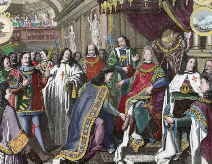 Framed Print : Philip V of Spain (1683-1746). King of Spain. Oath of allegi Framed Print : Philip V of Spain (1683-1746). King of Spain. Oath of allegi