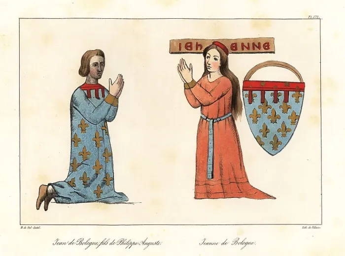 Framed Print : Philippe Hurepel and his sister Jeanne of Boulogne, 13th century Framed Print : Philippe Hurepel and his sister Jeanne of Boulogne, 13th century