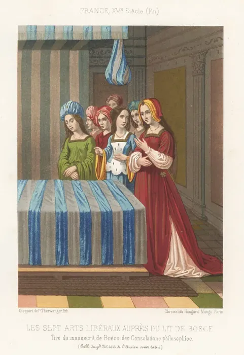 Framed Print : Philosophy presenting the seven liberal arts to Boethius Framed Print : Philosophy presenting the seven liberal arts to Boethius