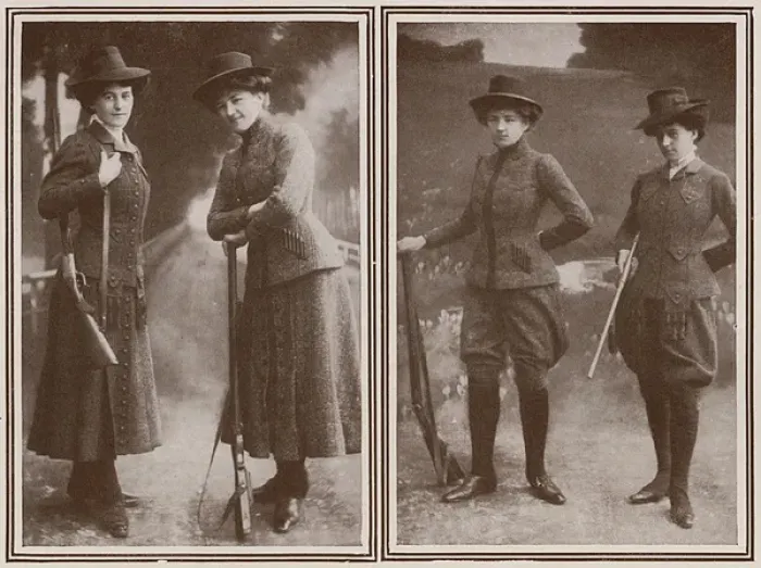 Framed Print : Photo of ladies shooting costumes in the Tatler Framed Print : Photo of ladies shooting costumes in the Tatler