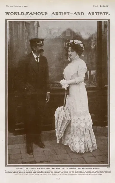 Framed Print : Photo of Paul Helleu & Mlle Arlette Dorgiere in the Tatler Framed Print : Photo of Paul Helleu & Mlle Arlette Dorgiere in the Tatler