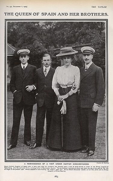 Photo of the Queen of Spain and her brothers, the Tatler
