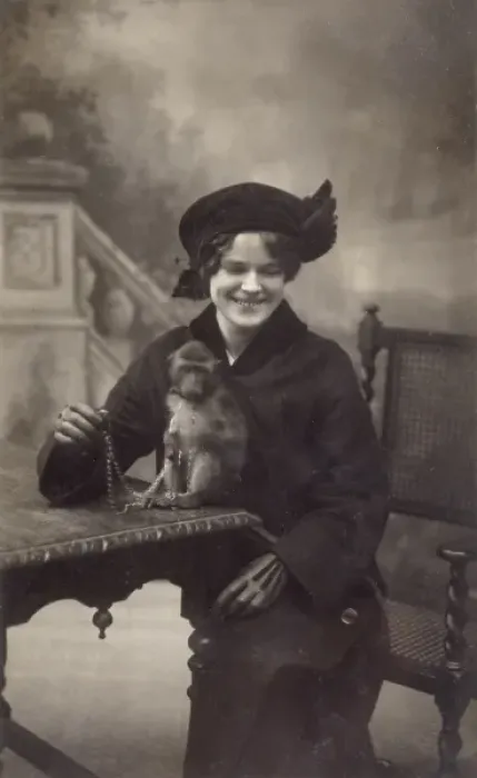 Framed Print : Photo  /  Woman & Monkey
