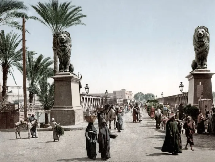 Framed Print : Photochrome Egypt - bridge across the Nile Cairo Framed Print : Photochrome Egypt - bridge across the Nile Cairo