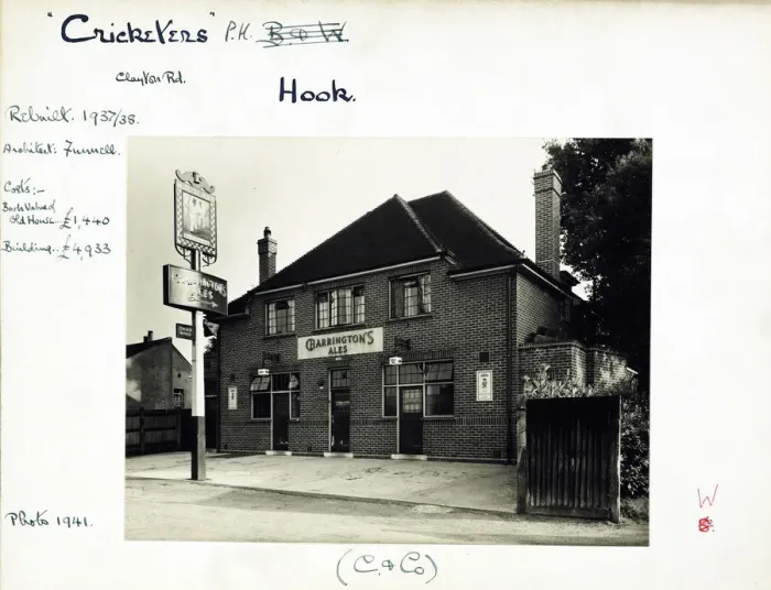 Framed Print : Photograph of Cricketers PH, Hook, Surrey Framed Print : Photograph of Cricketers PH, Hook, Surrey