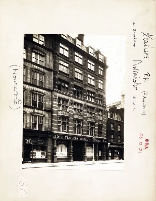 Framed Print : Photograph of Feathers Hotel, Westminster, London