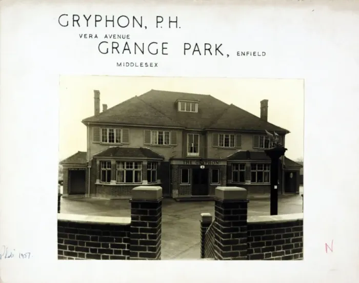 Framed Print : Photograph of Gryphon PH, Grange Park, London Framed Print : Photograph of Gryphon PH, Grange Park, London