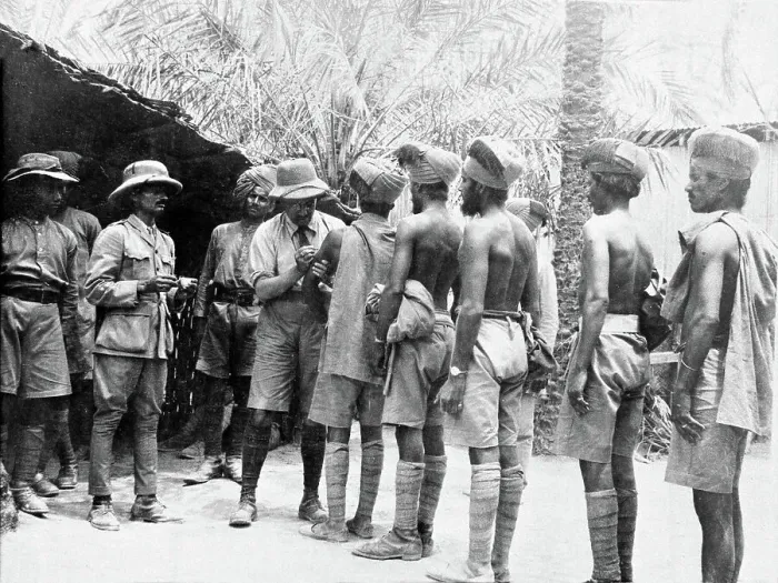 Framed Print : Photograph of Indian troops lined up to receive inoculations Framed Print : Photograph of Indian troops lined up to receive inoculations
