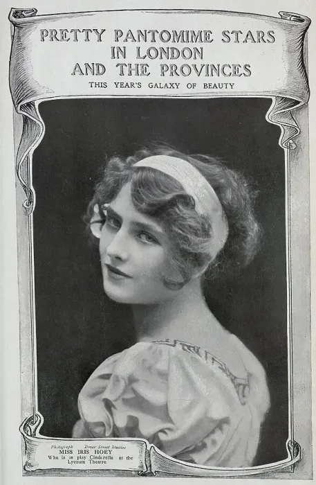 Framed Print : Photograph of Iris Hoey, actress (1885-1979), theatrical studio portrait. From a section, Pretty pantomime stars in London and the Provinces: this year's galaxy of beauty Framed Print : Photograph of Iris Hoey, actress (1885-1979), theatrical studio portrait. From a section, Pretty pantomime stars in London and the Provinces: this year's galaxy of beauty