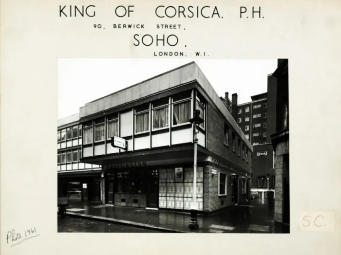 Framed Print : Photograph of King of Corsica PH, Soho, London Framed Print : Photograph of King of Corsica PH, Soho, London