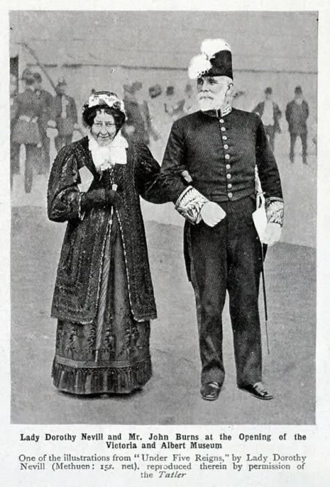 Framed Print : Photograph of Lady Dorothy Nevill and Mr John Burns at the Opening of the Victoria and Albert Museum; One of the illustrations from the memoir Under Five Reigns by Lady Dorothy Nevill (Methuen :15 s) Framed Print : Photograph of Lady Dorothy Nevill and Mr John Burns at the Opening of the Victoria and Albert Museum; One of the illustrations from the memoir Under Five Reigns by Lady Dorothy Nevill (Methuen :15 s)