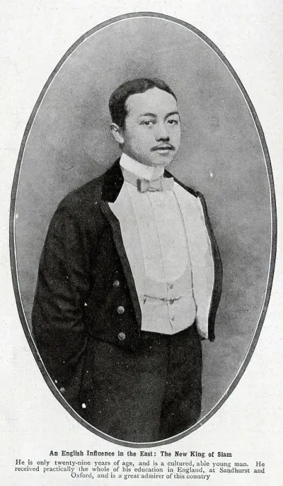 Framed Print : Photograph of the New King of Siam (Thailand), formal studio portrait. Captioned, An English Influence in the East: The New King of Siam; He is only twenty-nine years of age, and is a cultured, able young man Framed Print : Photograph of the New King of Siam (Thailand), formal studio portrait. Captioned, An English Influence in the East: The New King of Siam; He is only twenty-nine years of age, and is a cultured, able young man