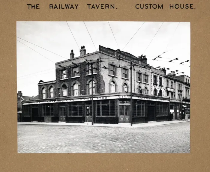 Framed Print : Photograph of Railway Tavern, Custom House, London Framed Print : Photograph of Railway Tavern, Custom House, London