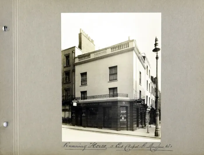 Framed Print : Photograph of Running Horse PH, Mayfair, London Framed Print : Photograph of Running Horse PH, Mayfair, London