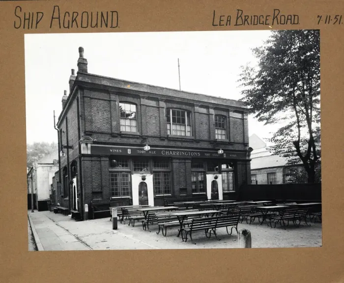 Framed Print : Photograph of Ship Aground PH, Lea Bridge Road, London Framed Print : Photograph of Ship Aground PH, Lea Bridge Road, London