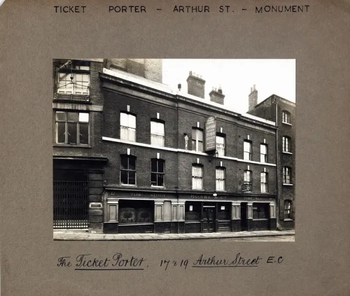 Framed Print : Photograph of Ticket Porter PH, Monument, London Framed Print : Photograph of Ticket Porter PH, Monument, London