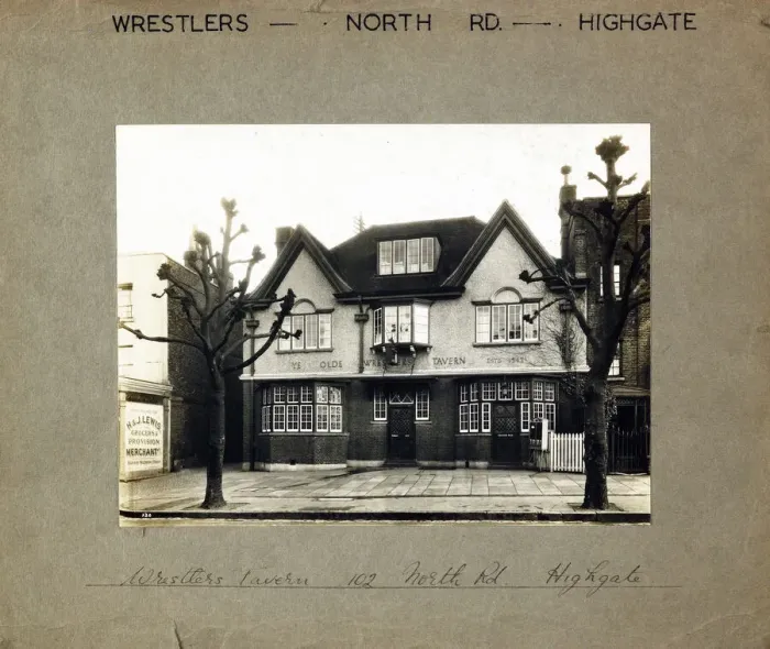 Framed Print : Photograph of Wrestlers PH, Highgate, London Framed Print : Photograph of Wrestlers PH, Highgate, London