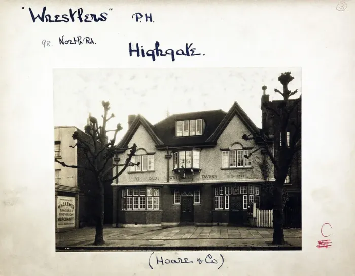 Framed Print : Photograph of Wrestlers PH, Highgate, London Framed Print : Photograph of Wrestlers PH, Highgate, London