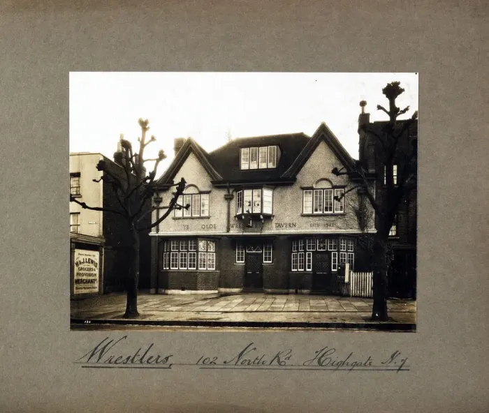 Framed Print : Photograph of Wrestlers PH, Highgate, London Framed Print : Photograph of Wrestlers PH, Highgate, London