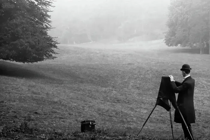 Framed Print : Photographer in Knole Park, Sevenoaks, Victorian period Framed Print : Photographer in Knole Park, Sevenoaks, Victorian period