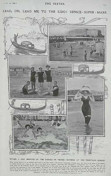 Photographs of bathers in costume, Venice Lido