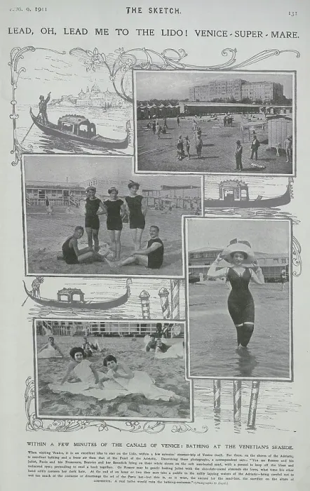 Framed Print : Photographs of bathers in costume, Venice Lido Framed Print : Photographs of bathers in costume, Venice Lido