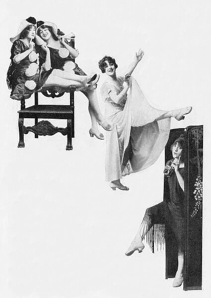Three photographs of the Dolly Sisters, 1912