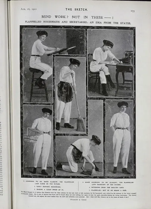 Framed Print : Photographs of housemaids and secretaries workwear Framed Print : Photographs of housemaids and secretaries workwear
