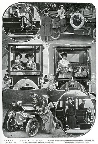 Photos of Actresses with cars 1907