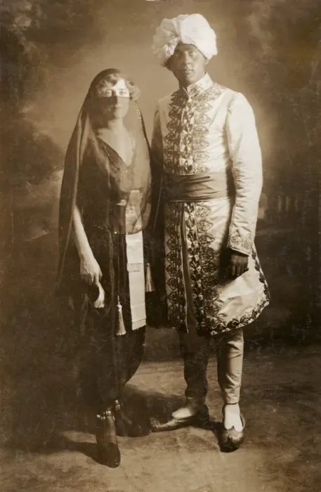 Framed Print : Phyllis and Jack Dare in Arabian costume Framed Print : Phyllis and Jack Dare in Arabian costume