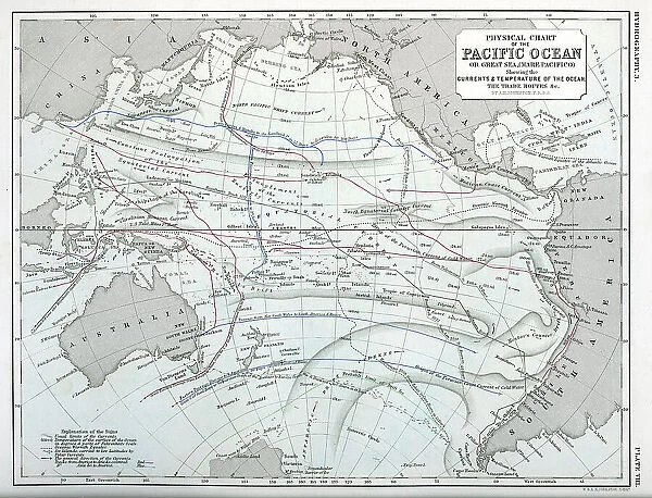 Physical Chart of Pacific Ocean (Currents, Temperatures ?)