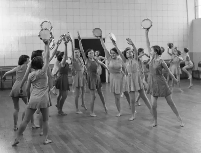 Framed Print : Physical education, girls Framed Print : Physical education, girls