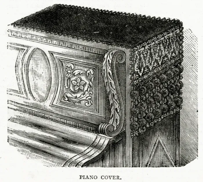 Framed Print : Piano cover 1887 Framed Print : Piano cover 1887