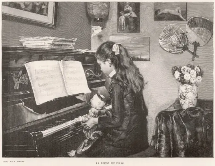 Framed Print : A piano lesson Framed Print : A piano lesson