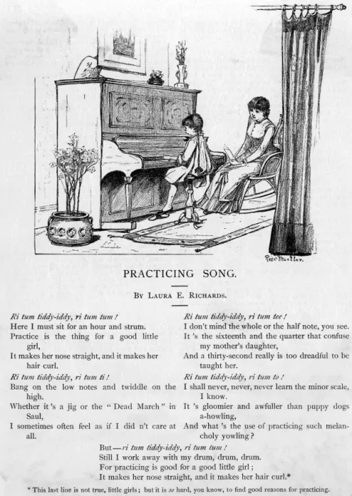 Framed Print : Piano practicing song