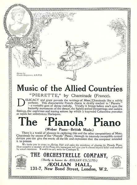 The Pianola Piano Advertisement