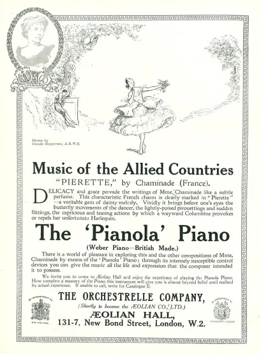 Framed Print : The Pianola Piano Advertisement Framed Print : The Pianola Piano Advertisement