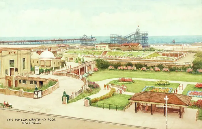 Framed Print : Piazza and Bathing Pool, Skegness, Lincolnshire Framed Print : Piazza and Bathing Pool, Skegness, Lincolnshire