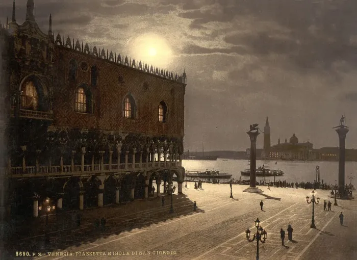 Framed Print : Piazzetta and San Georgio by moonlight, Venice, Italy Framed Print : Piazzetta and San Georgio by moonlight, Venice, Italy