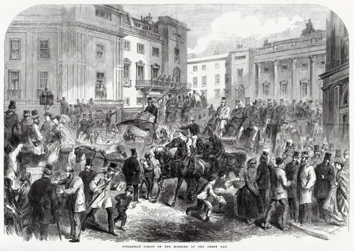 Framed Print : Piccadilly Circus, London 1866 Framed Print : Piccadilly Circus, London 1866
