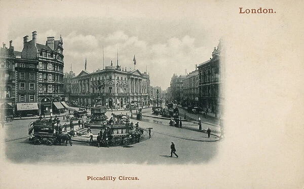 Piccadilly Circus, London Date: circa 1901