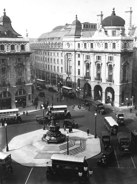 Piccadilly Circus in London, with the Shaftesbury Memorial