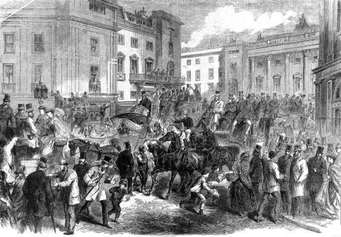 Framed Print : Piccadilly Circus on the morning of Derby Day, 1866 Framed Print : Piccadilly Circus on the morning of Derby Day, 1866