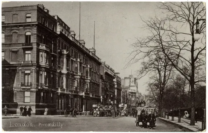 Framed Print : Piccadilly, London - Green Park on right Framed Print : Piccadilly, London - Green Park on right