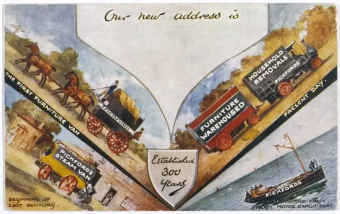 Framed Print : Pickfords Moving Card