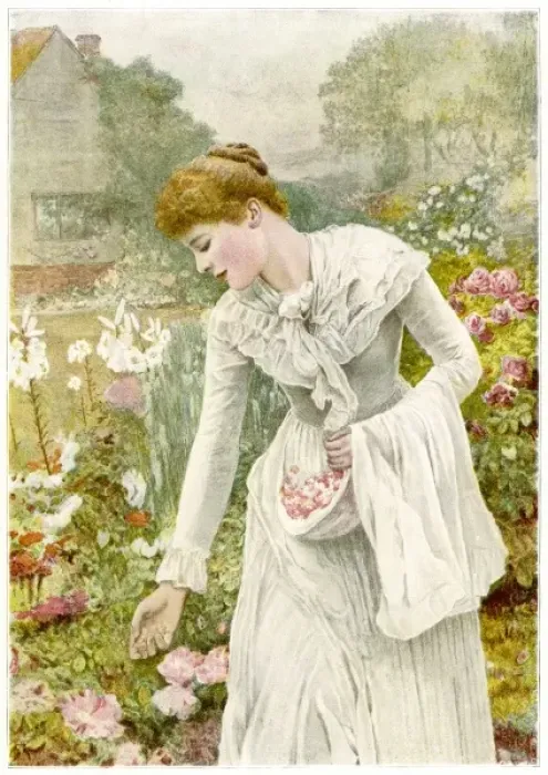 Framed Print : Picking Flowers 1894 Framed Print : Picking Flowers 1894